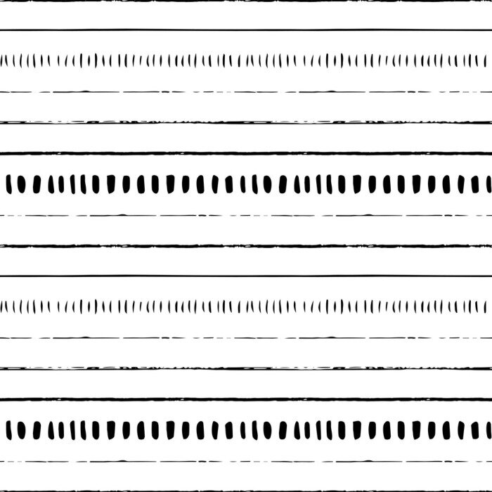 Tapete Orientalisches Muster mit schwarz-weißen Streifen