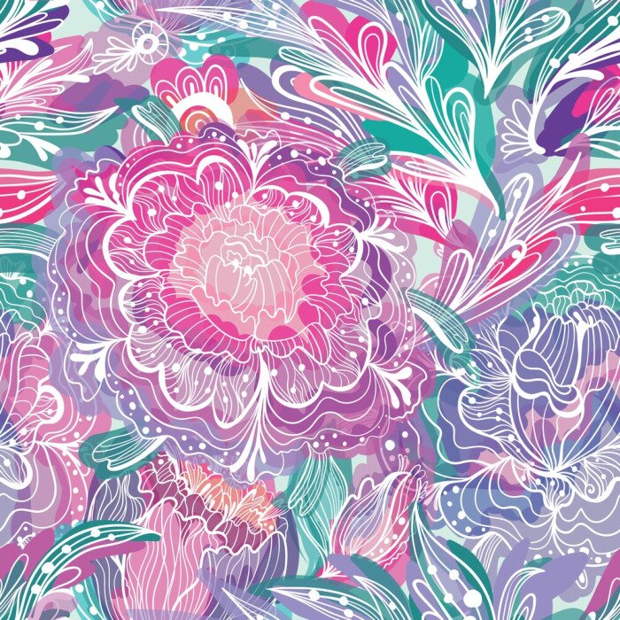 Tapete Ornament auf Blumen