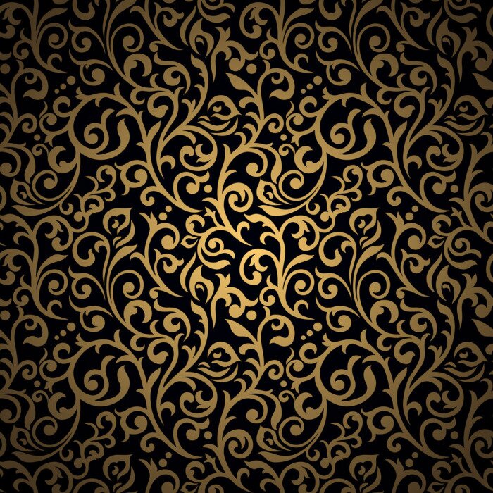 Tapete Ornament auf schwarzem Hintergrund