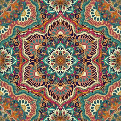 Tapete Ornate floral nahtlose Textur, endlose Muster mit Vintage Mandala Elemente.