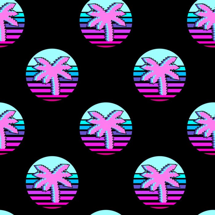 Tapete Palme im Vaporwae-Stil
