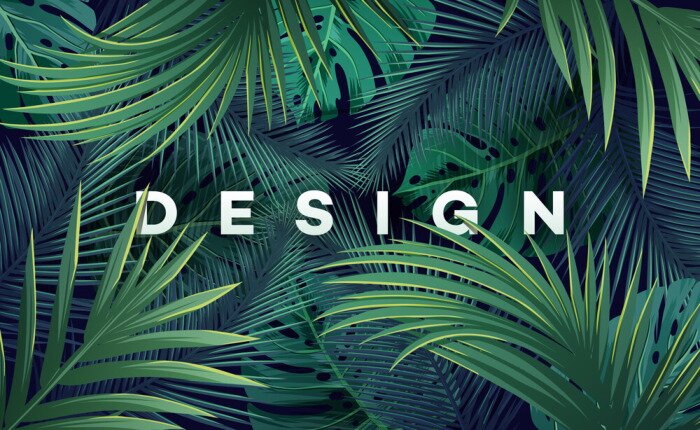 Tapete Palmenmuster dunkelgrün