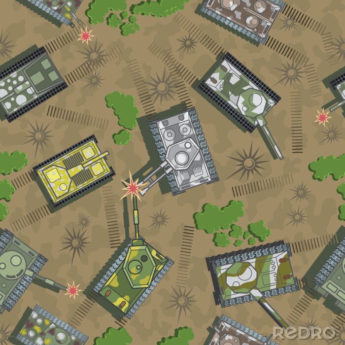 Tapete Panzer am Schlachtfeld