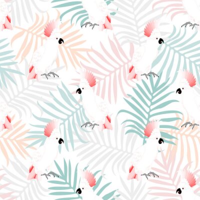 Tapete Papageien mit roten Schöpfen