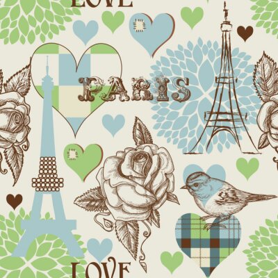 Tapete Paris nahtlose Muster