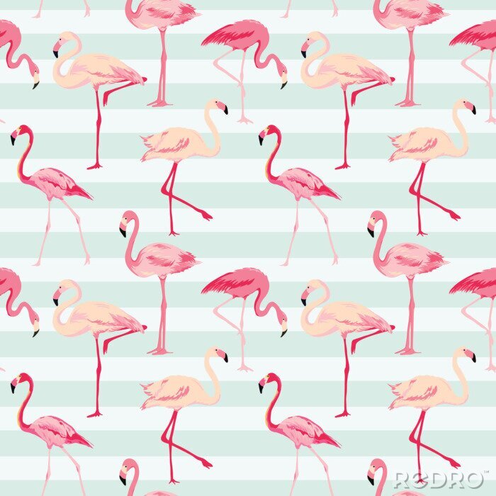 Tapete Pastell-Illustration mit Vögeln