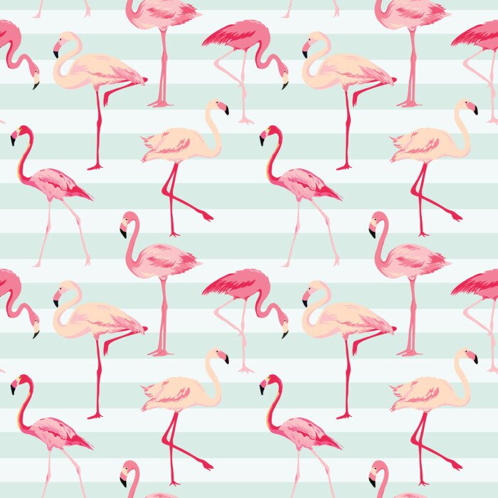 Tapete Pastell-Illustration mit Vögeln