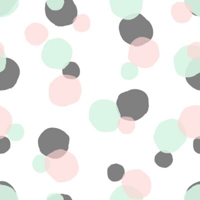 Tapete Pastell-Muster mit Punkten in drei Farben