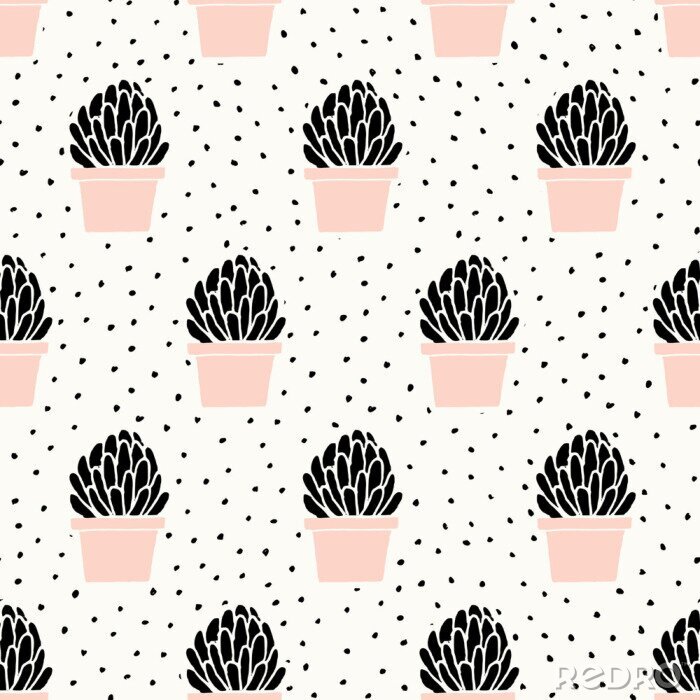 Tapete Pastell-Topfsukkulenten