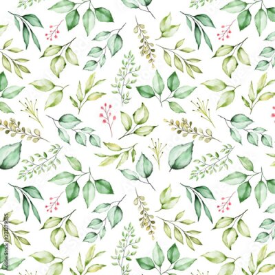 Tapete Pastellgrüne Frühlingsblätter