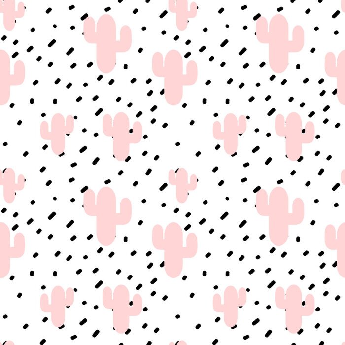 Tapete Pastellkakteen für Mädchen