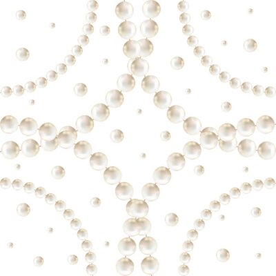 Tapete Perlenketten auf weißem Hintergrund