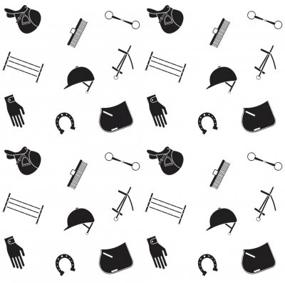 Tapete Pferdebekleidung auf weißem Hintergrund