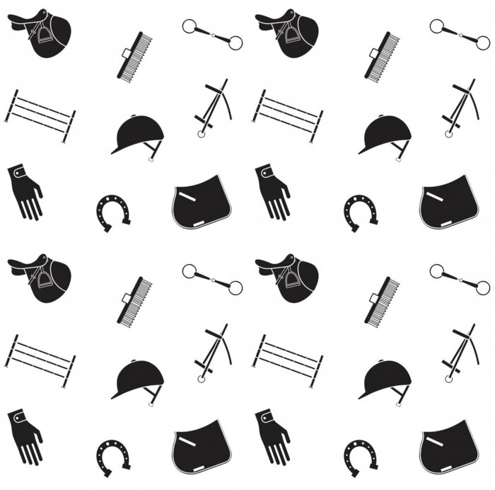 Tapete Pferdebekleidung auf weißem Hintergrund