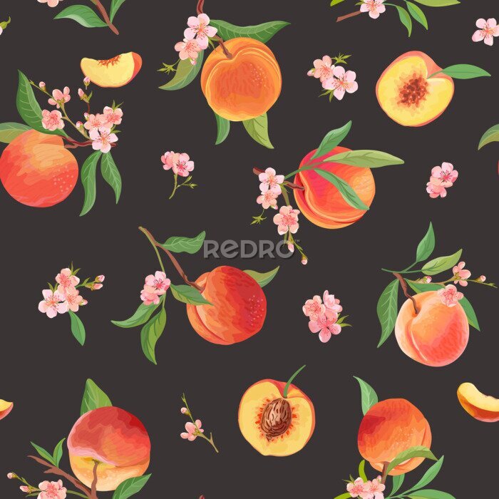 Tapete Pfirsichfrucht-Muster