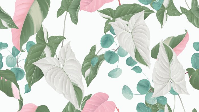 Tapete Pflanzen in Pastellfarben