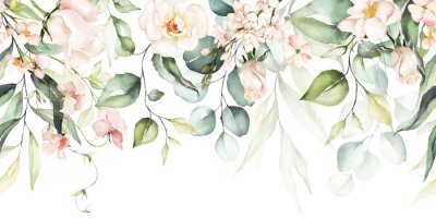 Pflanzen und Blumen in Aquarell