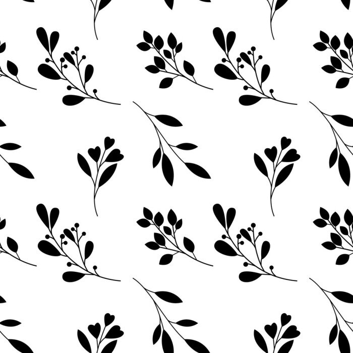 Tapete Pflanzenzweige Minimal-Stil