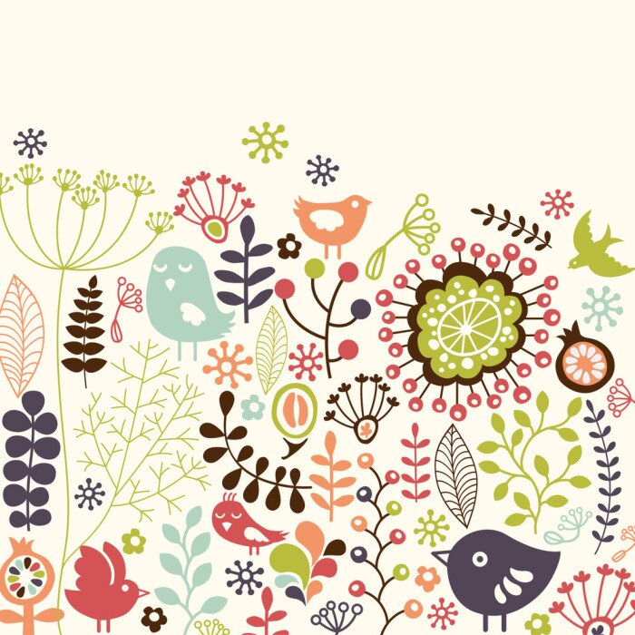 Tapete Pflanzliches Volksmuster