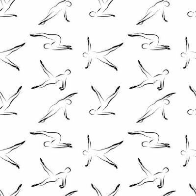 Tapete Pilates stellt nahtloses Vektormuster auf