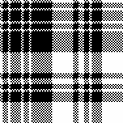 Tapete Pixel check fabric texture black white seamless pattern
