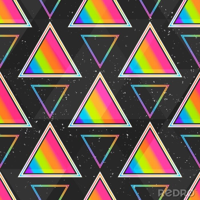 Tapete Pop-Art-Illustration Regenbogen Dreiecke