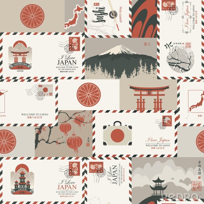 Tapete Postkarte aus Japan
