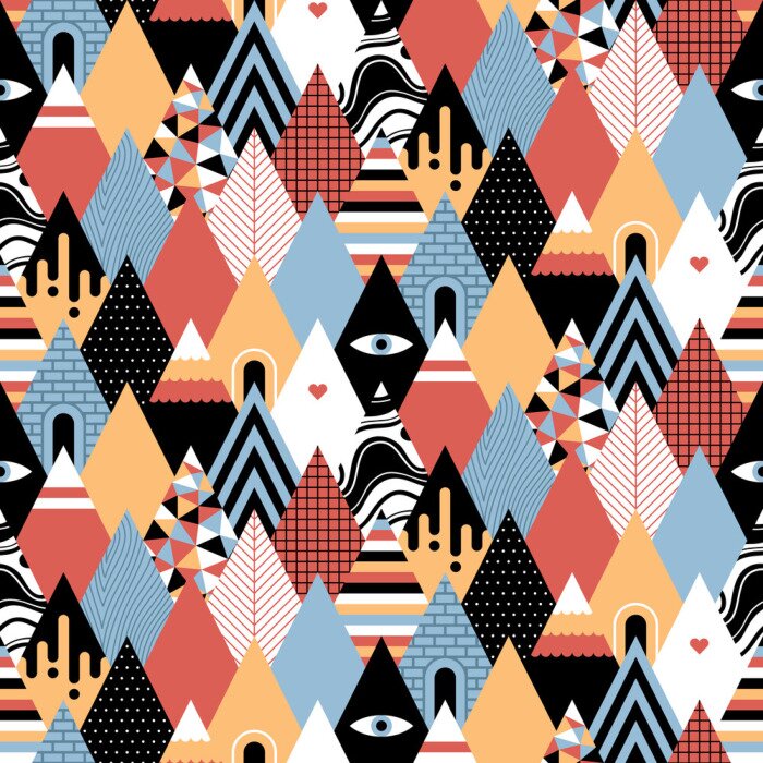 Tapete Psychedelisches Bergthema