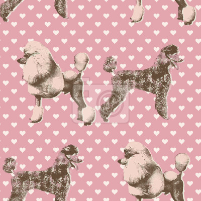 Tapete Pudel mit Herz