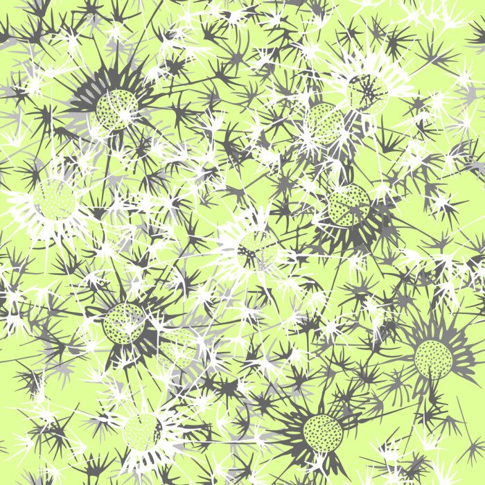 Tapete Pusteblumen im grafischen Stil