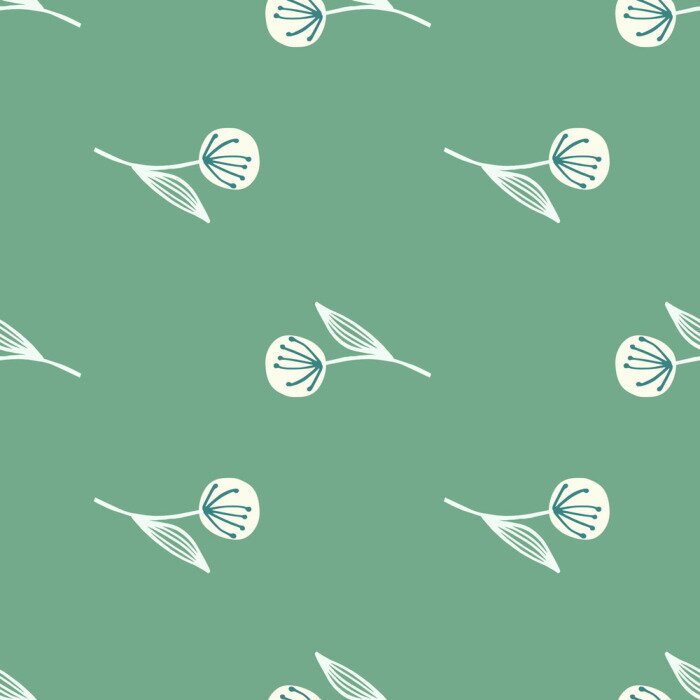 Tapete Pusteblumen Türkis und Weiß Hintergrund