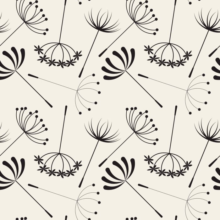 Tapete Pusteblumensamen mit einfachen Formen Grafik