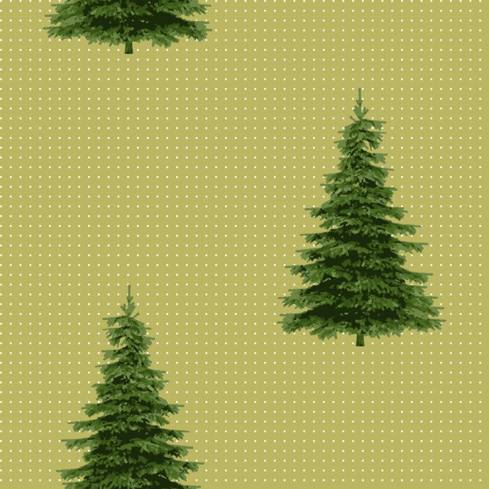 Tapete Realistische Bäume auf beigem Hintergrund