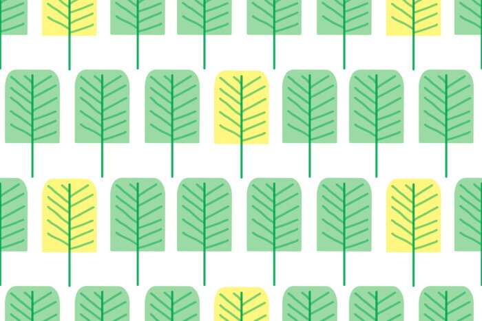 Tapete Rechteckige grüne Bäume