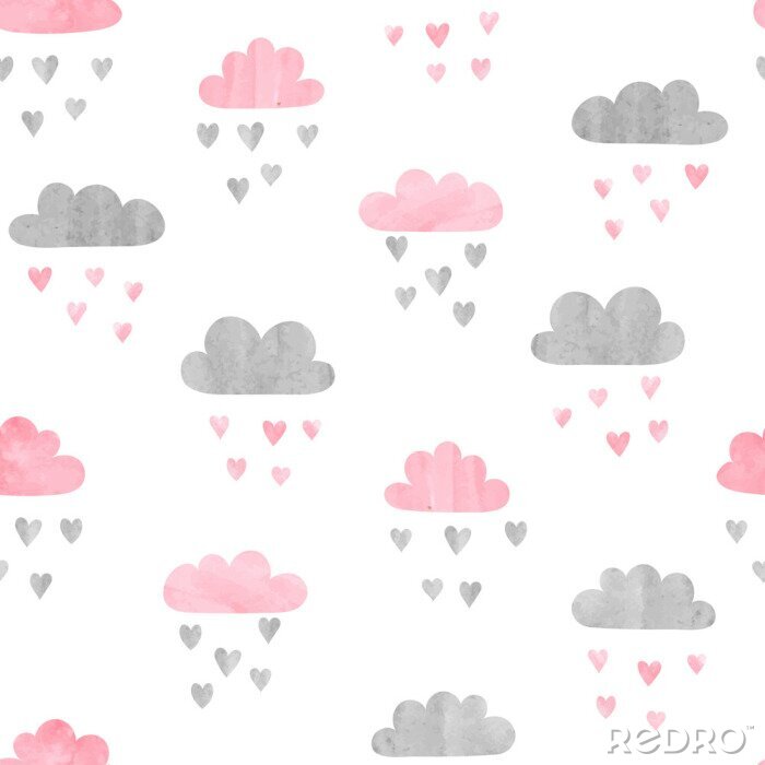 Tapete Regen von Pastellherzen