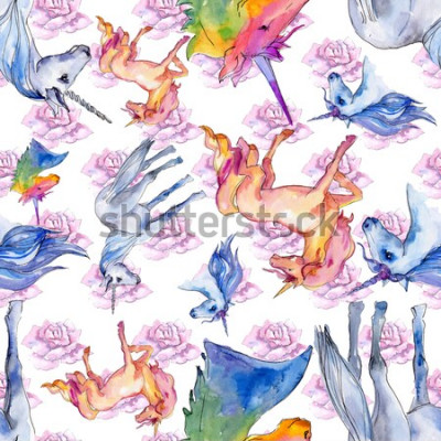 Tapete Regenbogen-Einhörner