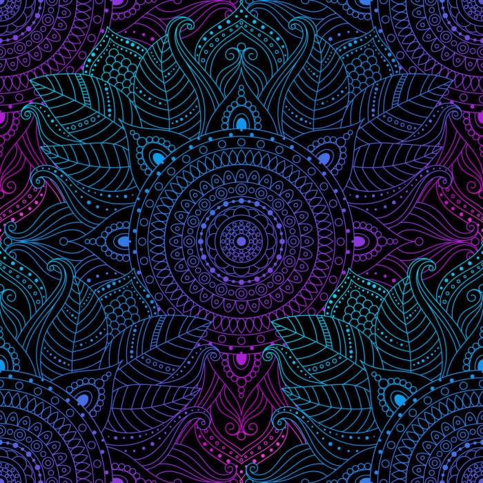 Tapete Regenbogen-Mandalas