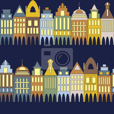 Tapete Reihe der Häuser