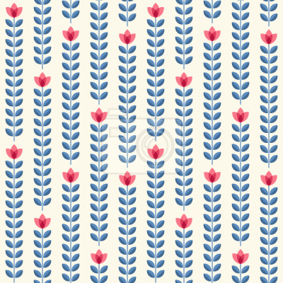 Tapete Reihen von Blumen