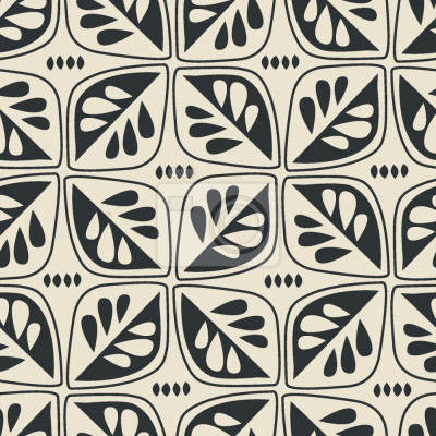 Tapete Retro-Blätter