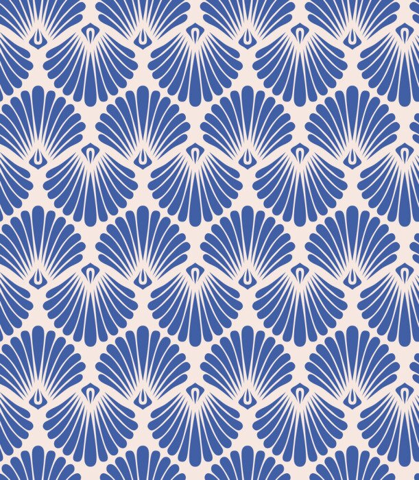 Tapete Retro-blaue Muscheln