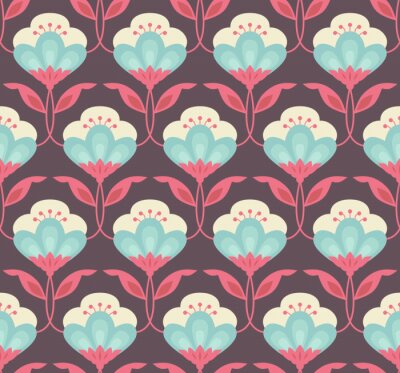 Tapete Retro Blumenmuster