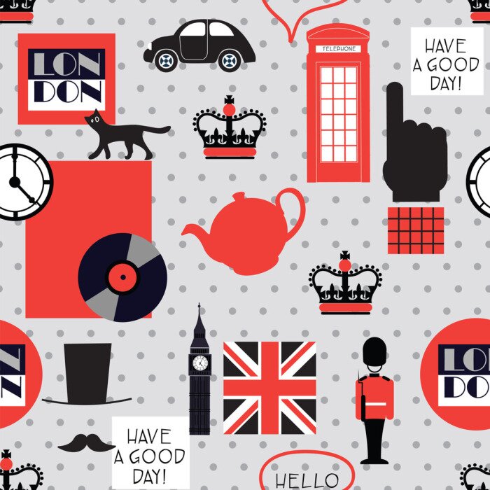 Tapete Retro britische nahtlose Muster