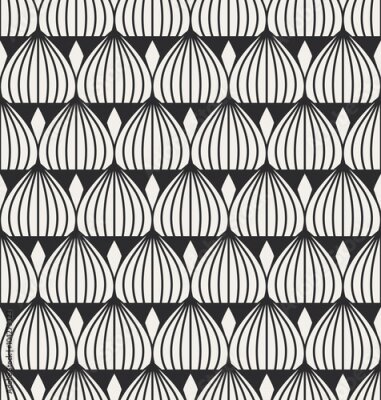 Tapete Retro-Geometrie in einer monochromen Version