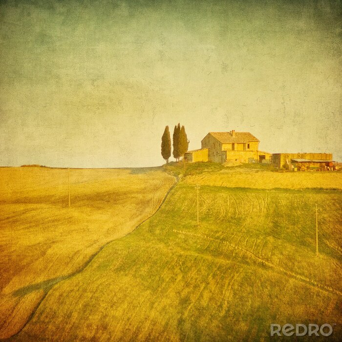 Tapete Retro-Landschaft der Toskana