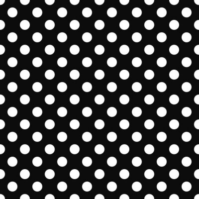 Tapete Retro-Motiv mit Tupfen schwarz-weiß