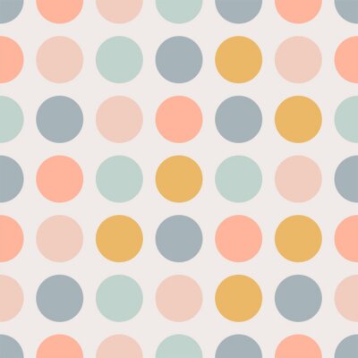 Tapete Retro-Pastell-Polka-Dot-Ästhetik