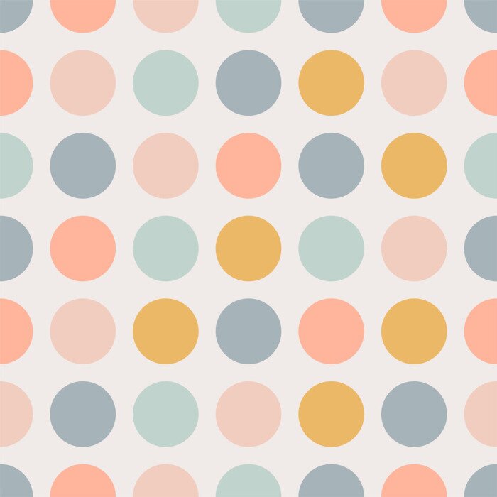 Tapete Retro-Pastell-Polka-Dot-Ästhetik