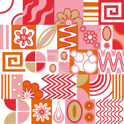 Tapete Retro Potpourri Licht