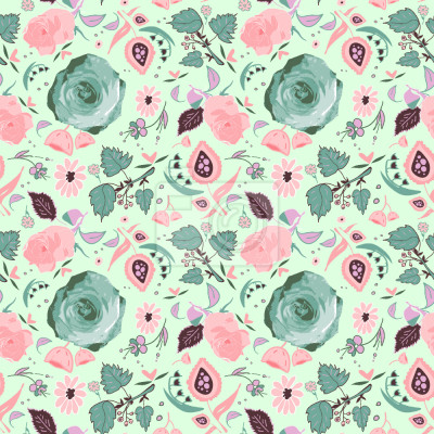 Tapete Romantische Blumen